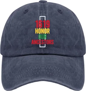 1619 Honor Our Ancestors Cap Garden hat Pigment Black Womens Sun hat Gifts for Grandpa Baseball Caps