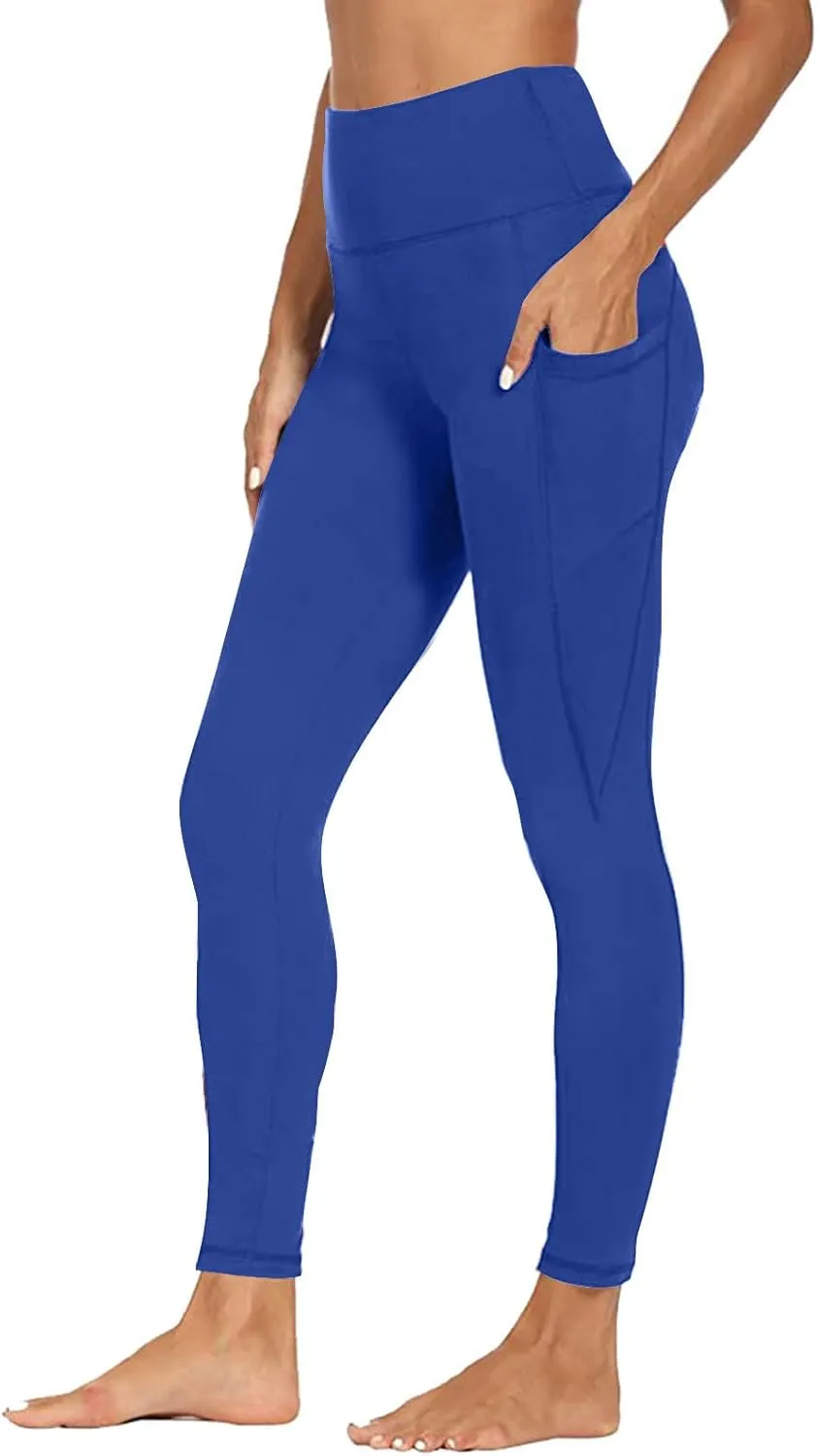 2 Pack Leggings with Pockets for Women High Waist Yoga Pants Tummy Control 4 Way Stretch Running Workout Leggings