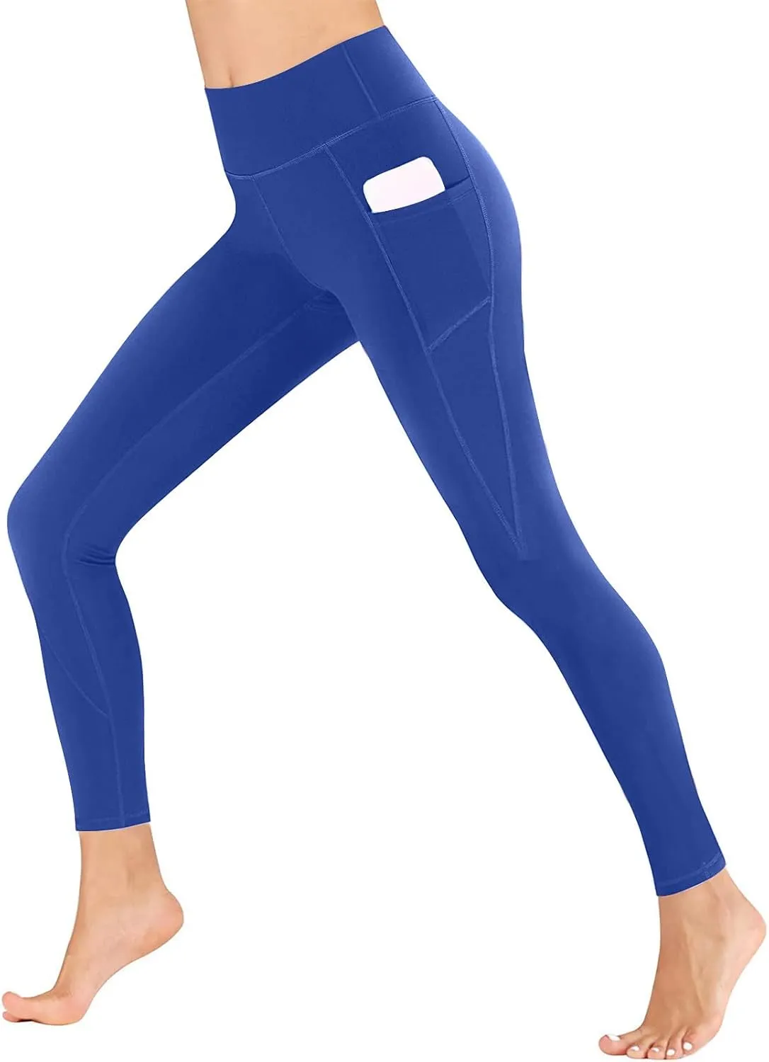 2 Pack Leggings with Pockets for Women High Waist Yoga Pants Tummy Control 4 Way Stretch Running Workout Leggings