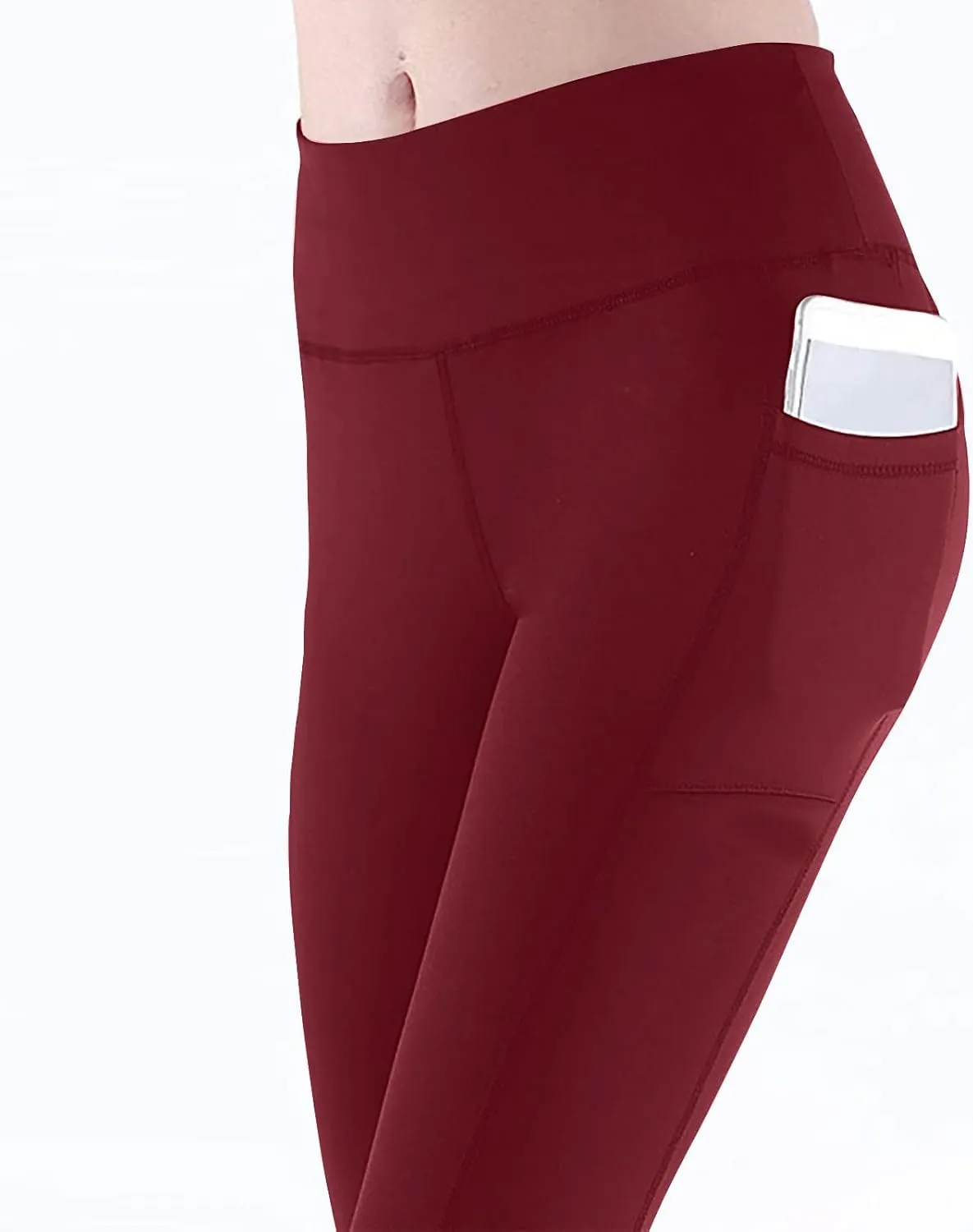 2 Pack Leggings with Pockets for Women High Waist Yoga Pants Tummy Control 4 Way Stretch Running Workout Leggings
