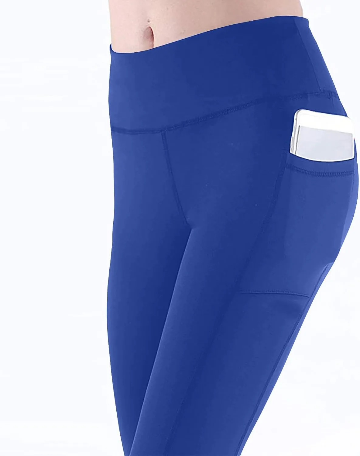 2 Pack Leggings with Pockets for Women High Waist Yoga Pants Tummy Control 4 Way Stretch Running Workout Leggings