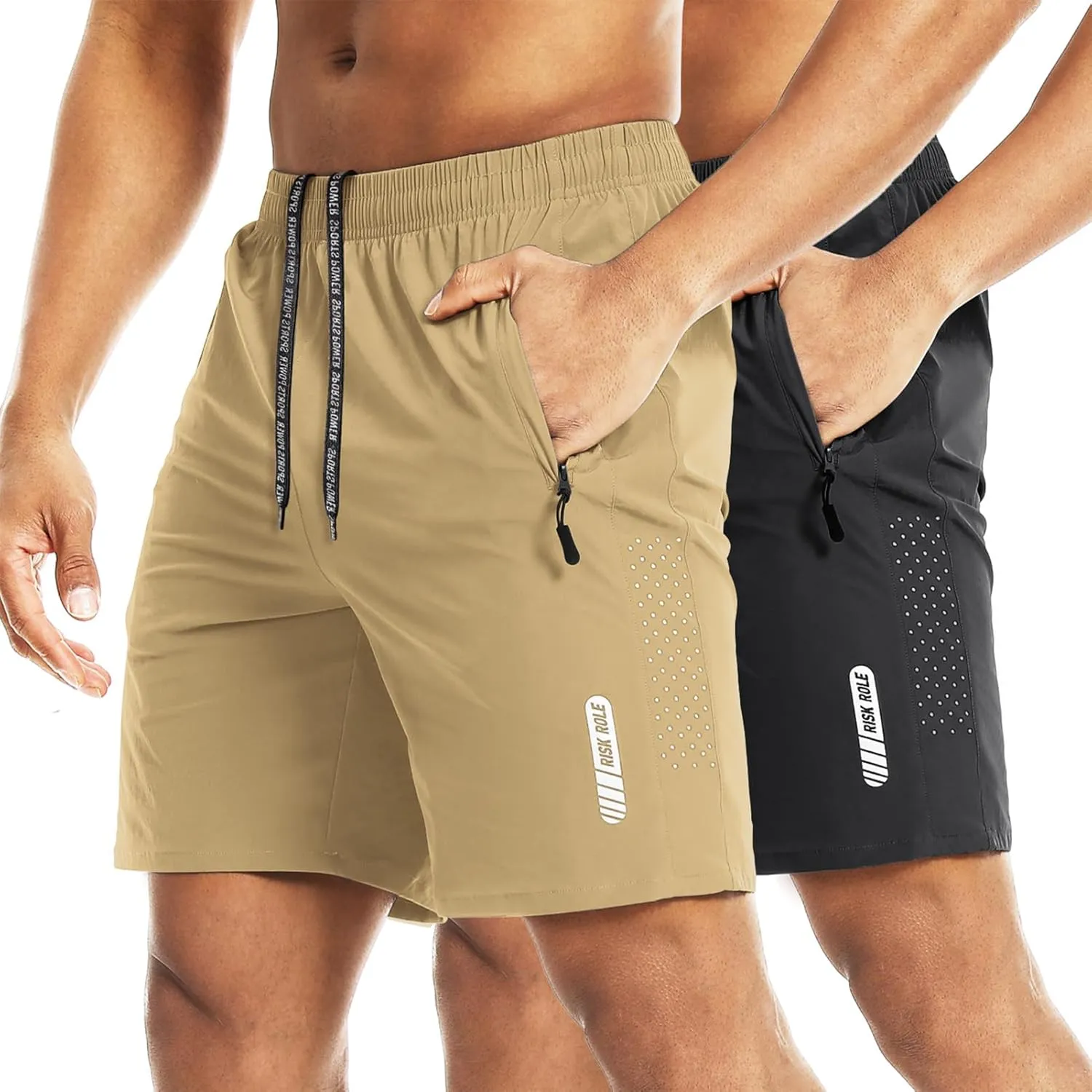 2 Pack Men's Athletic Shorts 7 Inch Inseam Lightweight Quick Dry Running Shorts for Men Gym Workout Shorts