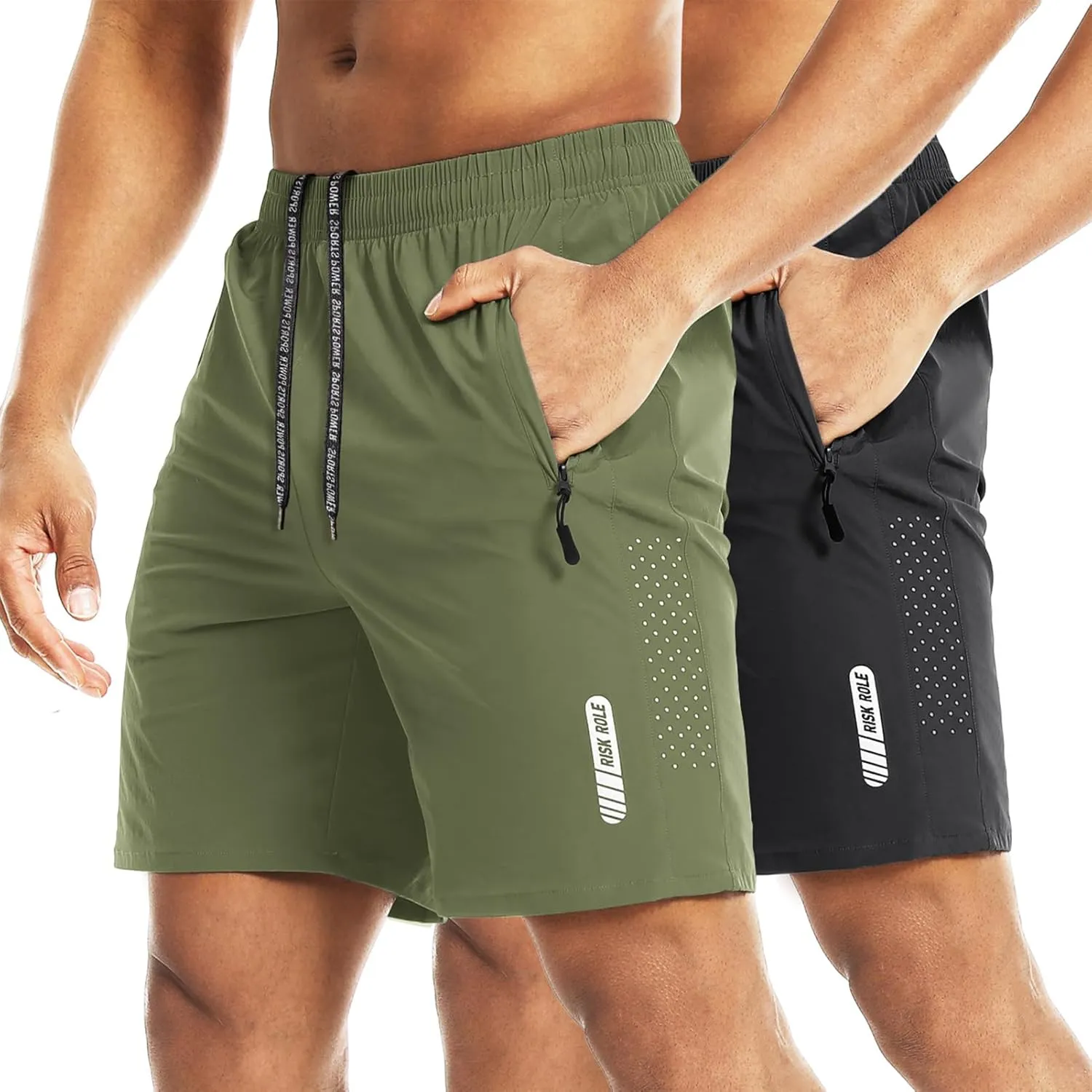 2 Pack Men's Athletic Shorts 7 Inch Inseam Lightweight Quick Dry Running Shorts for Men Gym Workout Shorts