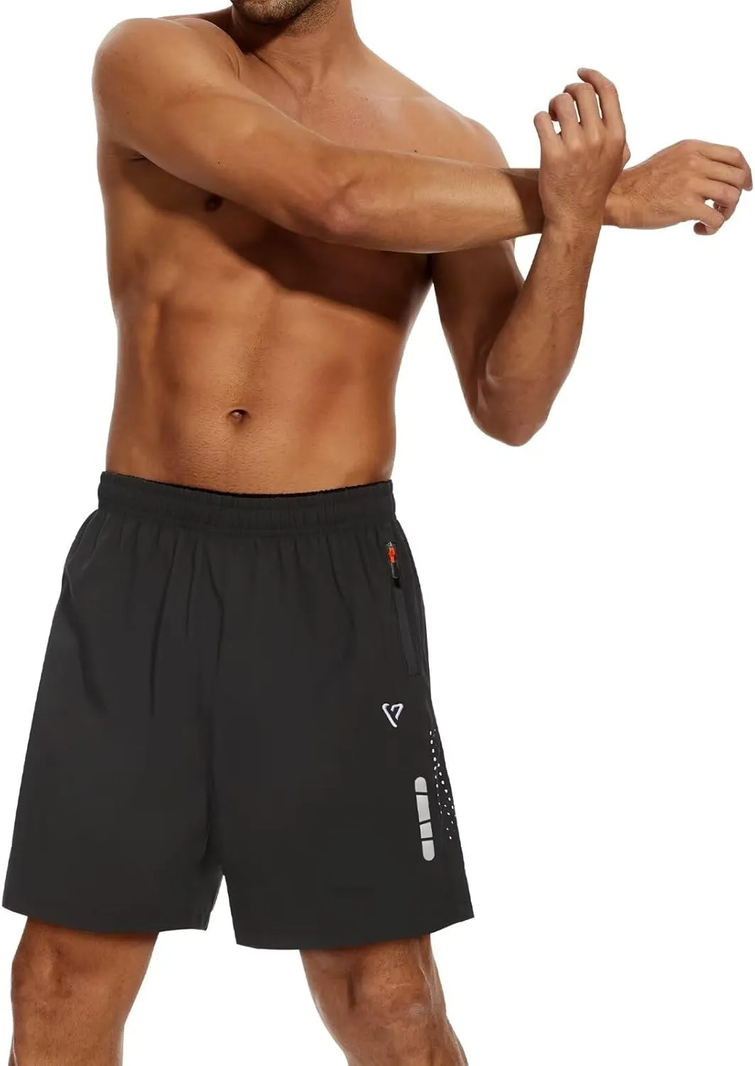 2 Pack Mens Athletic Shorts Quick Dry 7 Inch Running Shorts Breathable Mesh Gym Workout Shorts with Zipper Pockets