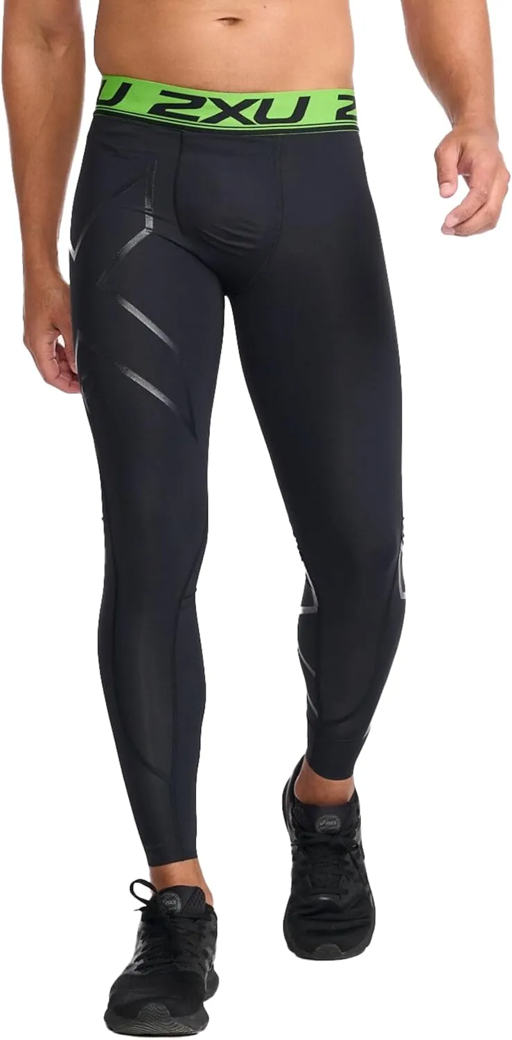 2XU Men's Refresh Recovery Compression Tights - Powerful Compression, Post Workout Muscle Recovery - Black/Nero
