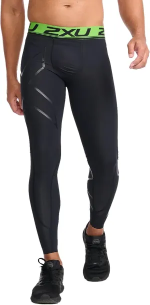 2XU Men's Refresh Recovery Compression Tights - Powerful Compression, Post Workout Muscle Recovery - Black/Nero