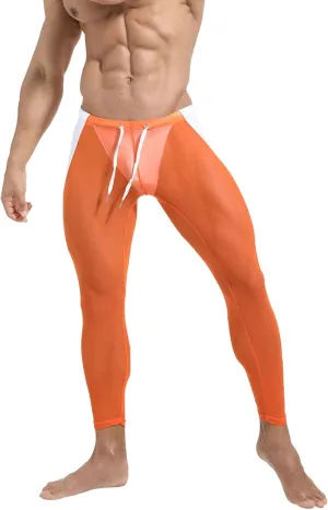 aihihe Mens neon Leggings Compression Legging Tight Mens Gym Tights Compression Pants Workout Compression Pants for Men 3/4