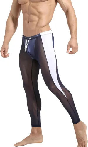 aihihe Mens neon Leggings Compression Legging Tight Mens Gym Tights Compression Pants Workout Compression Pants for Men 3/4