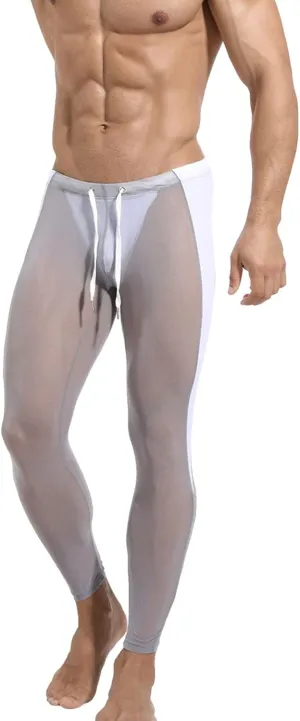 aihihe Mens neon Leggings Compression Legging Tight Mens Gym Tights Compression Pants Workout Compression Pants for Men 3/4