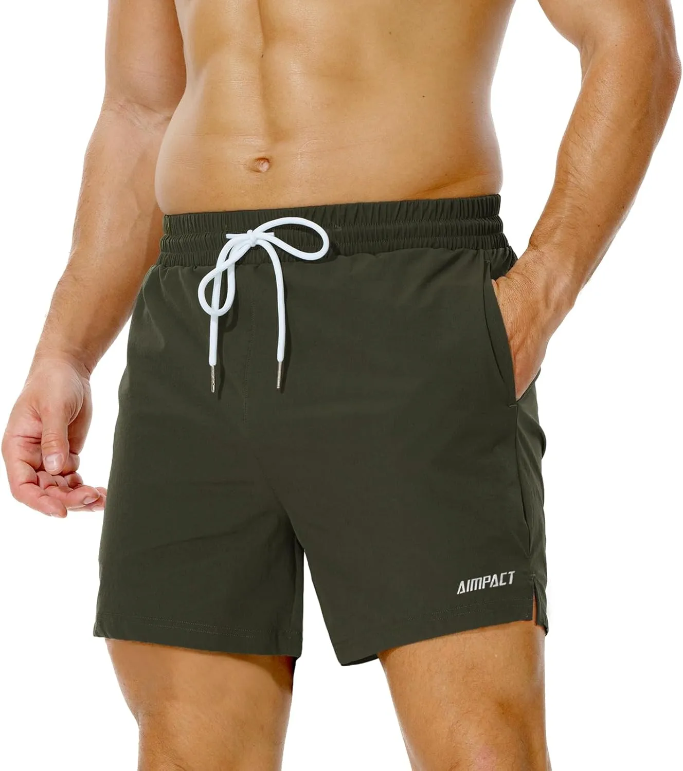 AIMPACT Men's Athletic Workout Shorts 5 Inch Lightweight Running Gym Shorts with Pockets