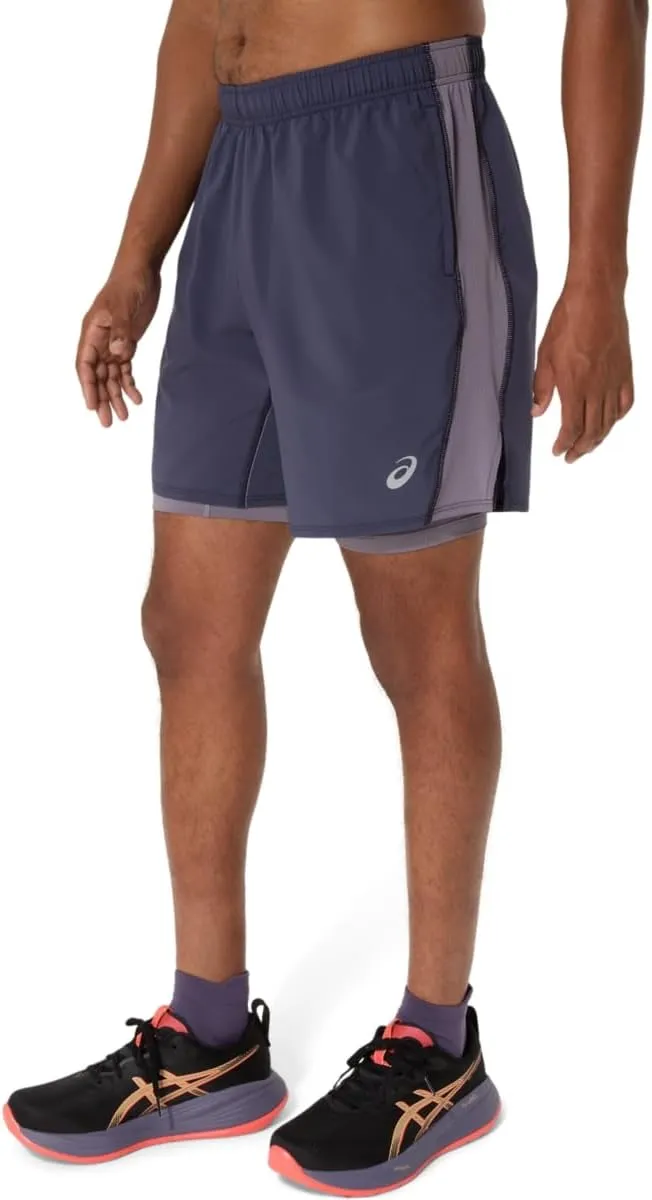 ASICS Men's SILVER 2N1 7IN SHORT Running Apparel