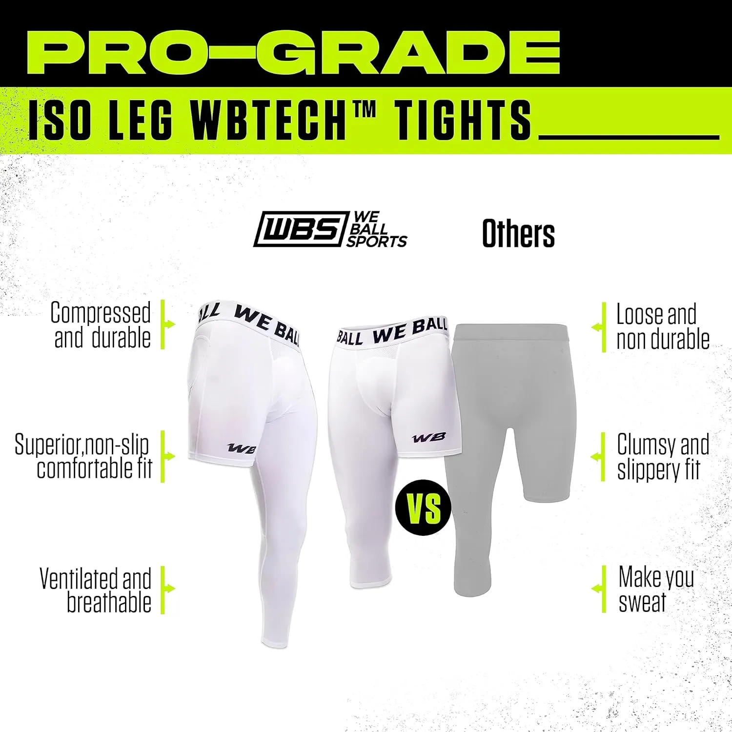 Athletic Compression Tights | Men's Single Leg Sports Tights | One Leg Compression Base Layer Leggings for Men