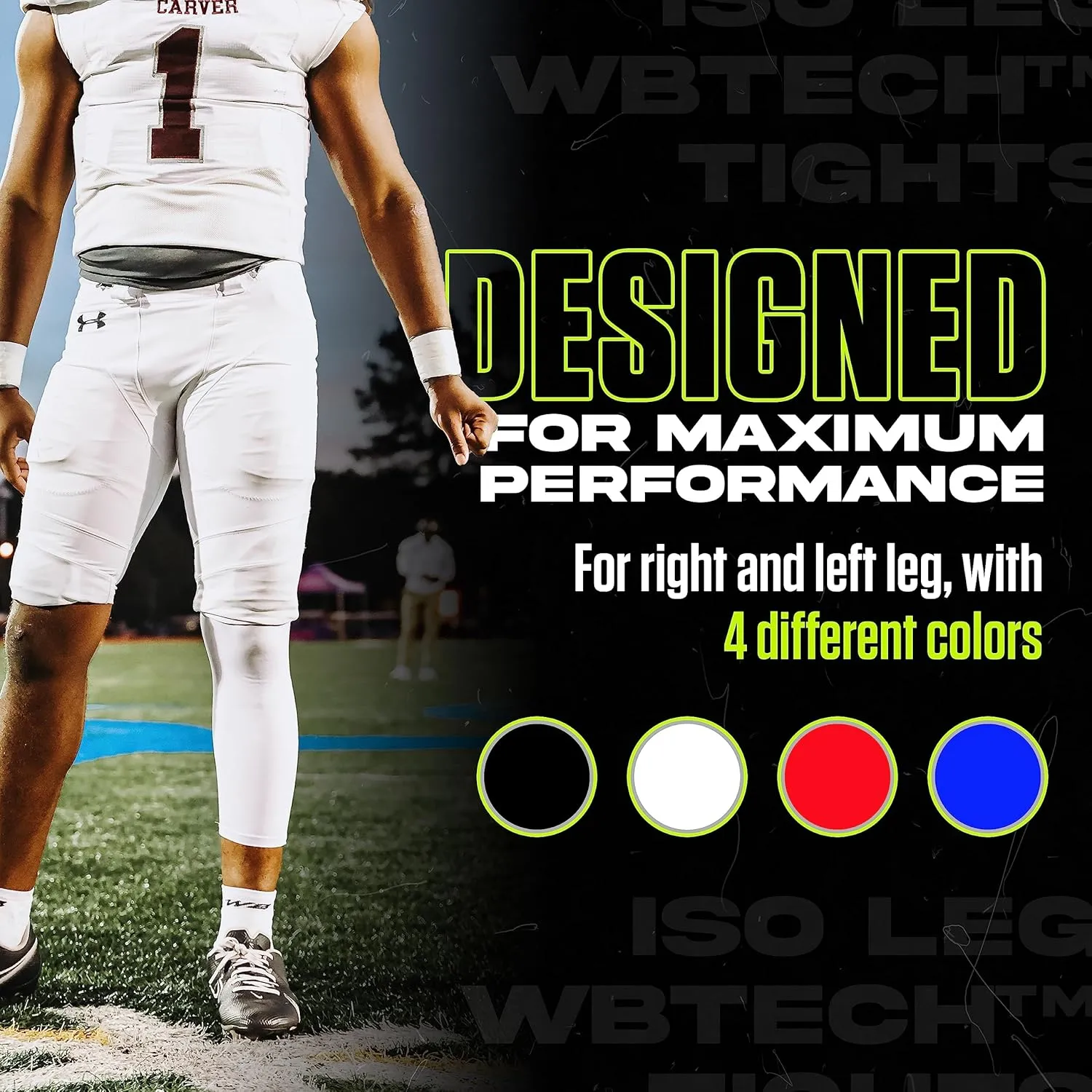 Athletic Compression Tights | Men's Single Leg Sports Tights | One Leg Compression Base Layer Leggings for Men