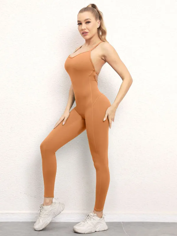 backless yoga fitness jumpsuit
