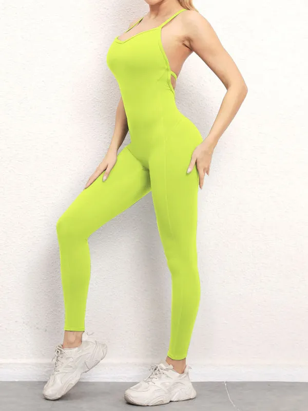 backless yoga fitness jumpsuit