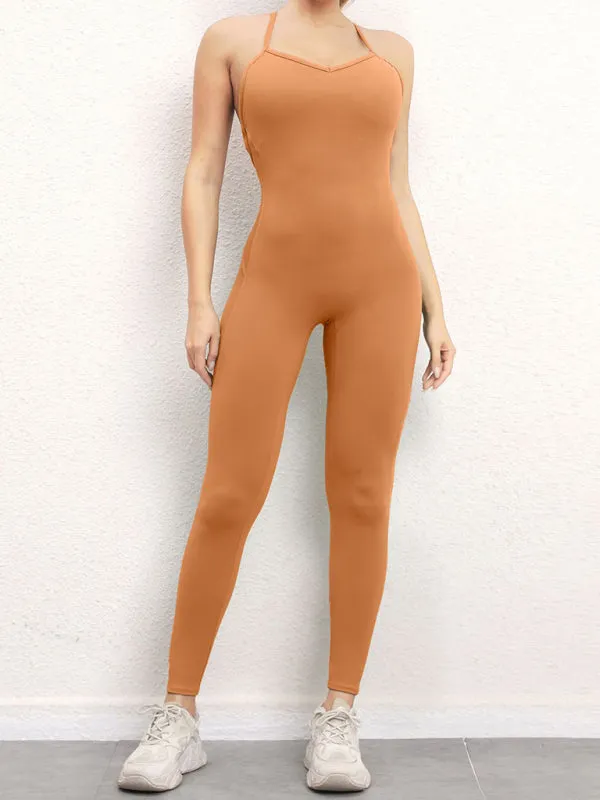 backless yoga fitness jumpsuit