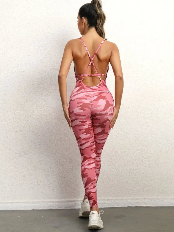backless yoga fitness jumpsuit