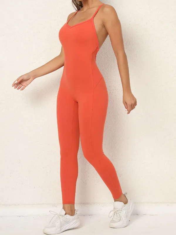 backless yoga fitness jumpsuit