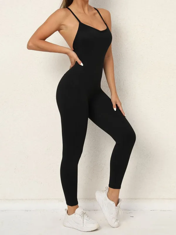 backless yoga fitness jumpsuit