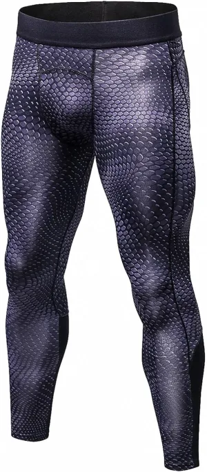 BADHUB Men's Compression Pants Tights Leggings Sports Baselayer Running Breathable Athletic Workout Fitness Pants