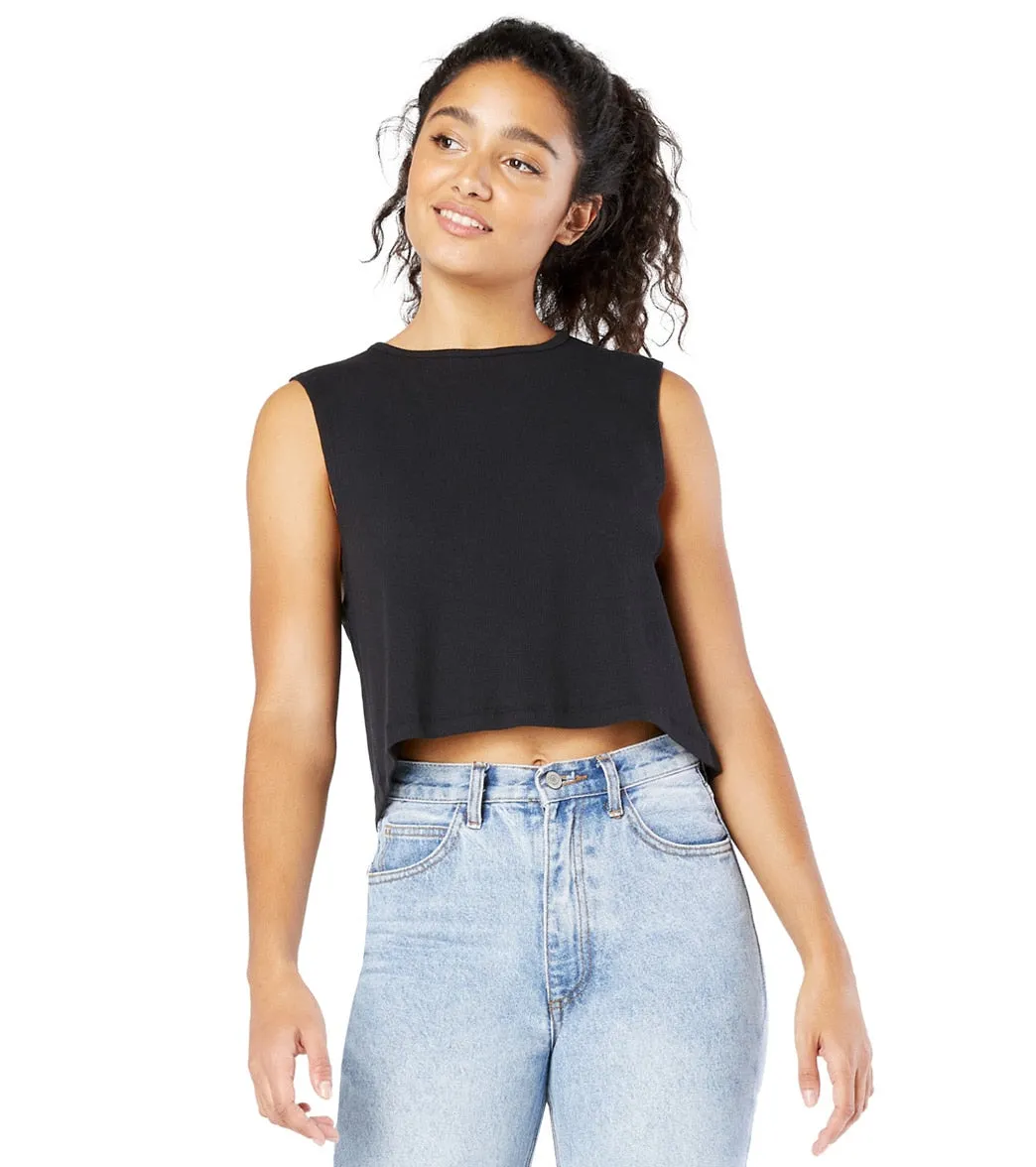 Beyond Yoga Rib Jersey Over the Top Cropped Muscle Yoga Tank