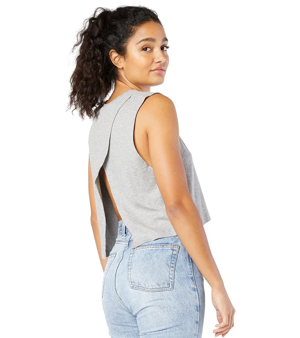 Beyond Yoga Rib Jersey Over the Top Cropped Muscle Yoga Tank