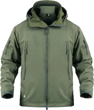 Blyo Waterproof Thermal Jacket Men's Tactical Jacket, Waterproof Thermal Jacket, Military Tactical Rain Jackets (Green,L)