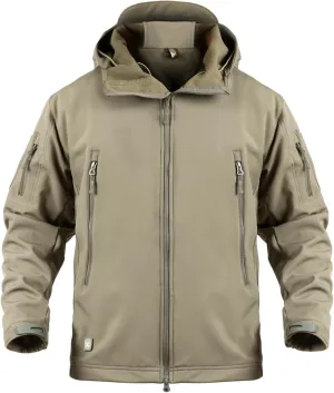 Blyo Waterproof Thermal Jacket Men's Tactical Jacket, Waterproof Thermal Jacket, Military Tactical Rain Jackets (Khaki,XS)