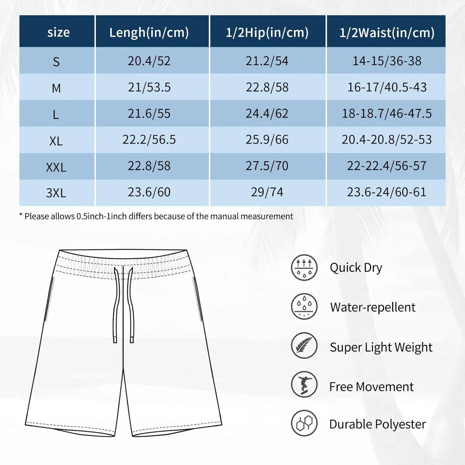 Board Shorts Mens Swim Trunks Swimwear Quick Dry Beach Swimsuits