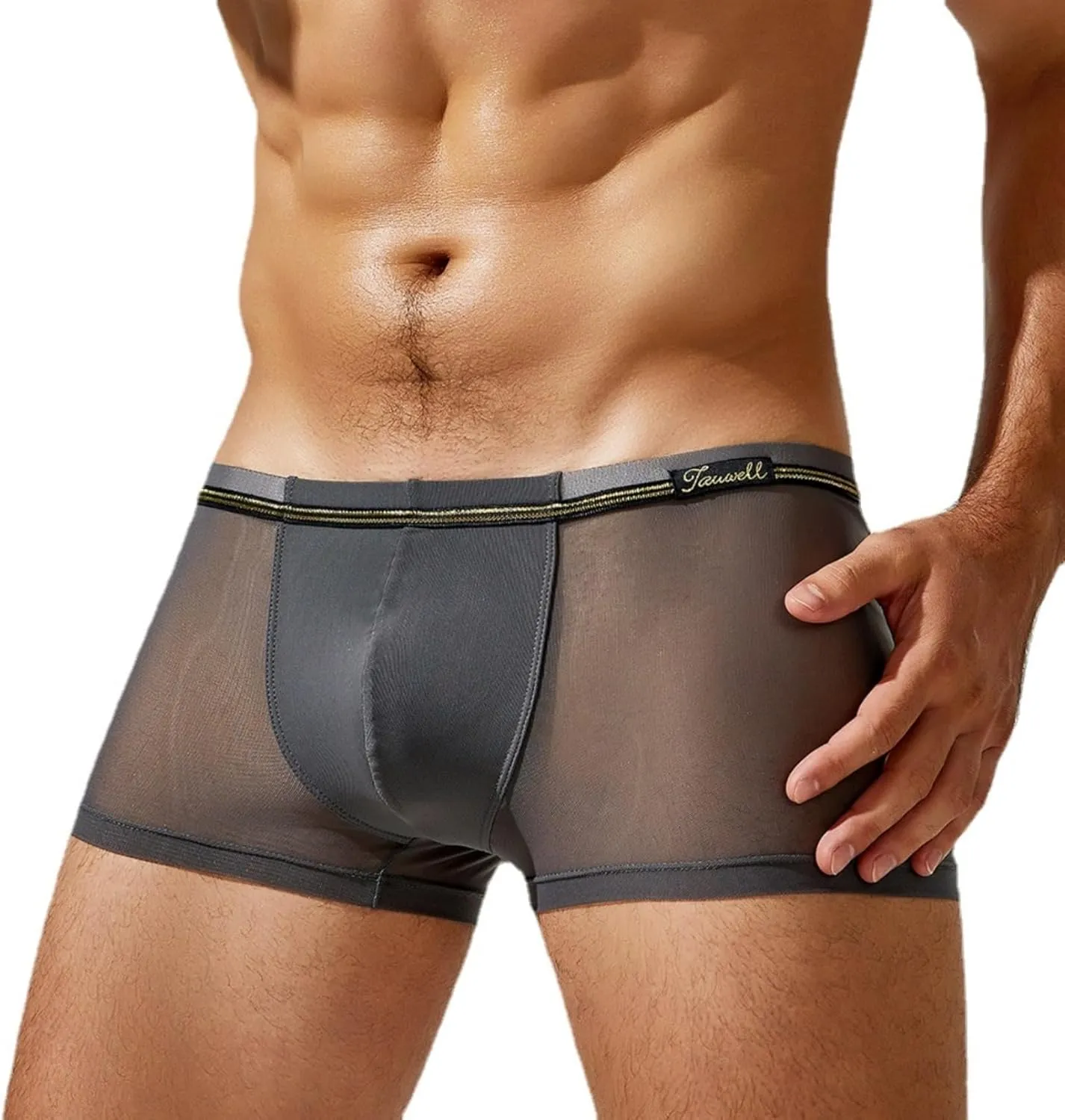 Boxer Briefs for Men Ice Cool and Breathable, Low Waist Sexy Underwear, Comfortable and Breathable Micro-mesh