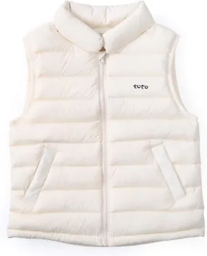 Boys Girls Lightweight Puffer Down Vest, Kids Lightweight Sleeveless Jacket