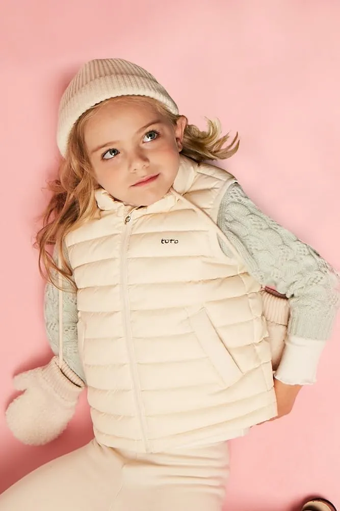Boys Girls Lightweight Puffer Down Vest, Kids Lightweight Sleeveless Jacket