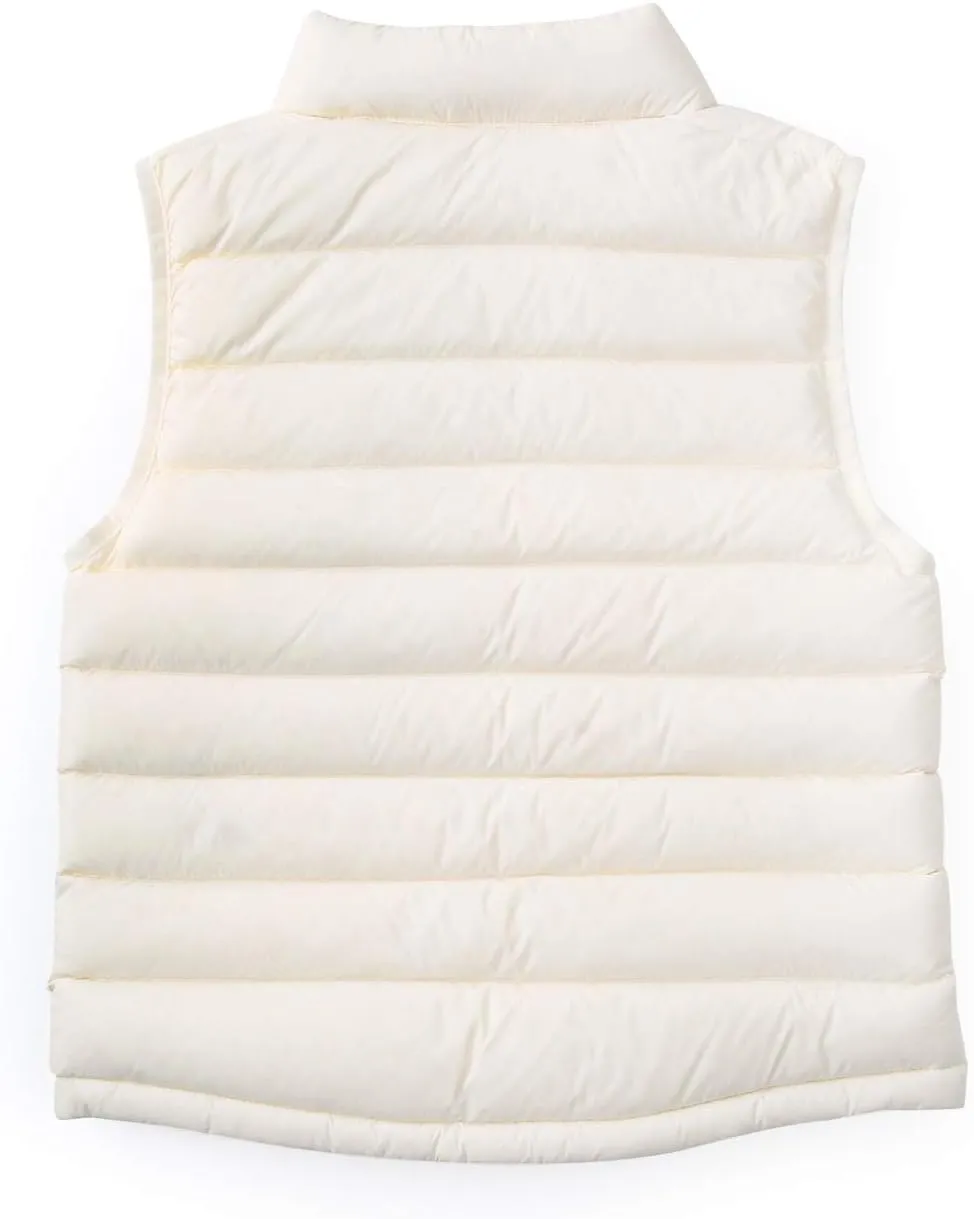 Boys Girls Lightweight Puffer Down Vest, Kids Lightweight Sleeveless Jacket