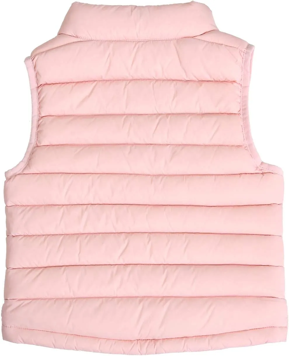 Boys Girls Lightweight Puffer Down Vest, Kids Lightweight Sleeveless Jacket