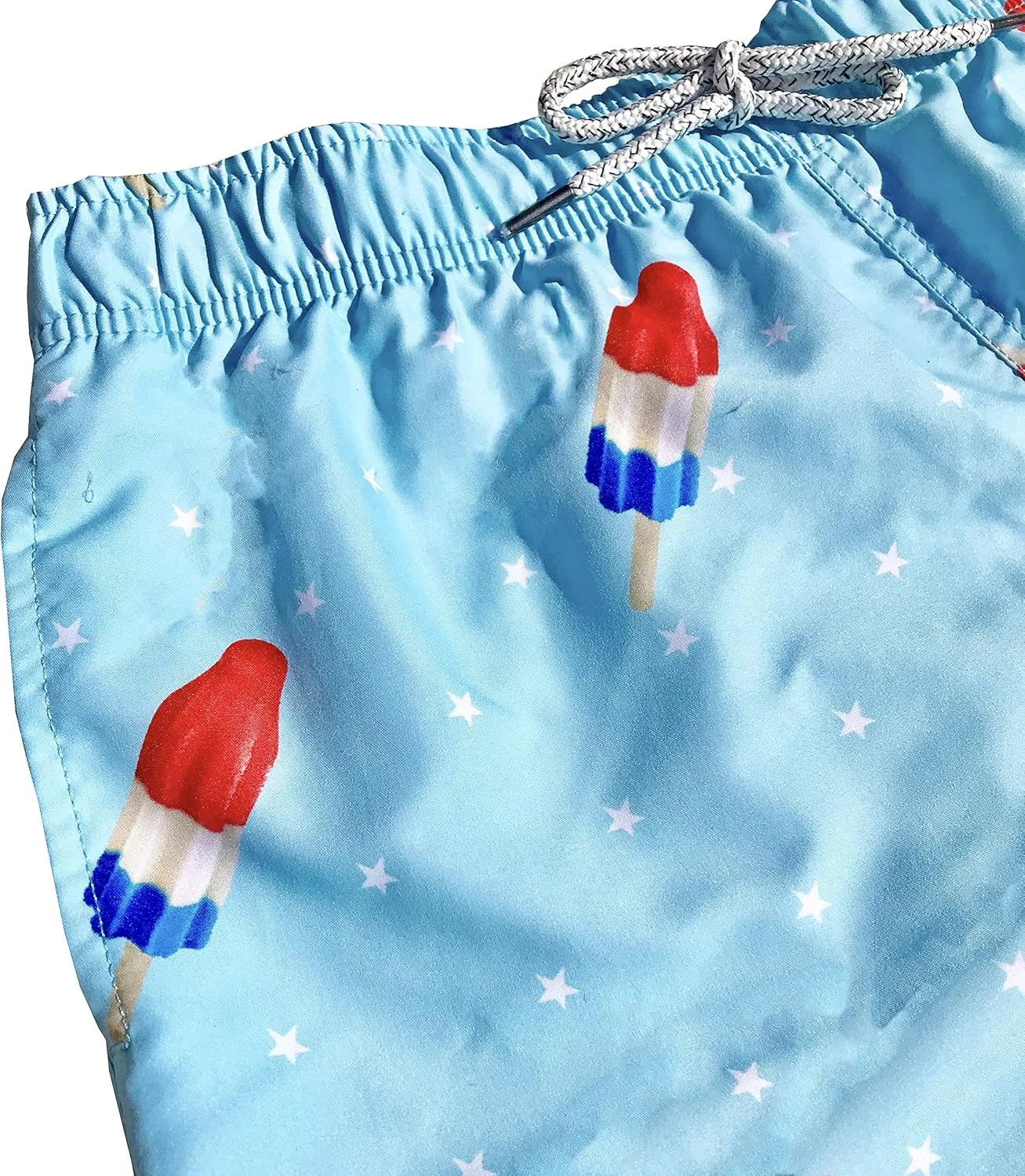 Boys Swim Trunks Quick Dry Elastic Waist Drawstring