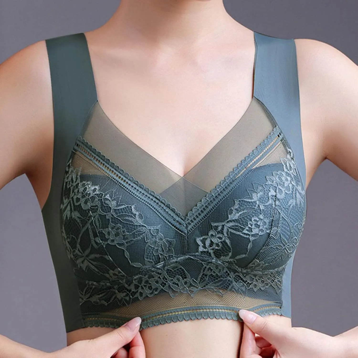 Bra for Women Thin High Plus Size Support Gathering Camisole Bras Push Up Full Coverage Wireless Breathable Comfy Bralettes