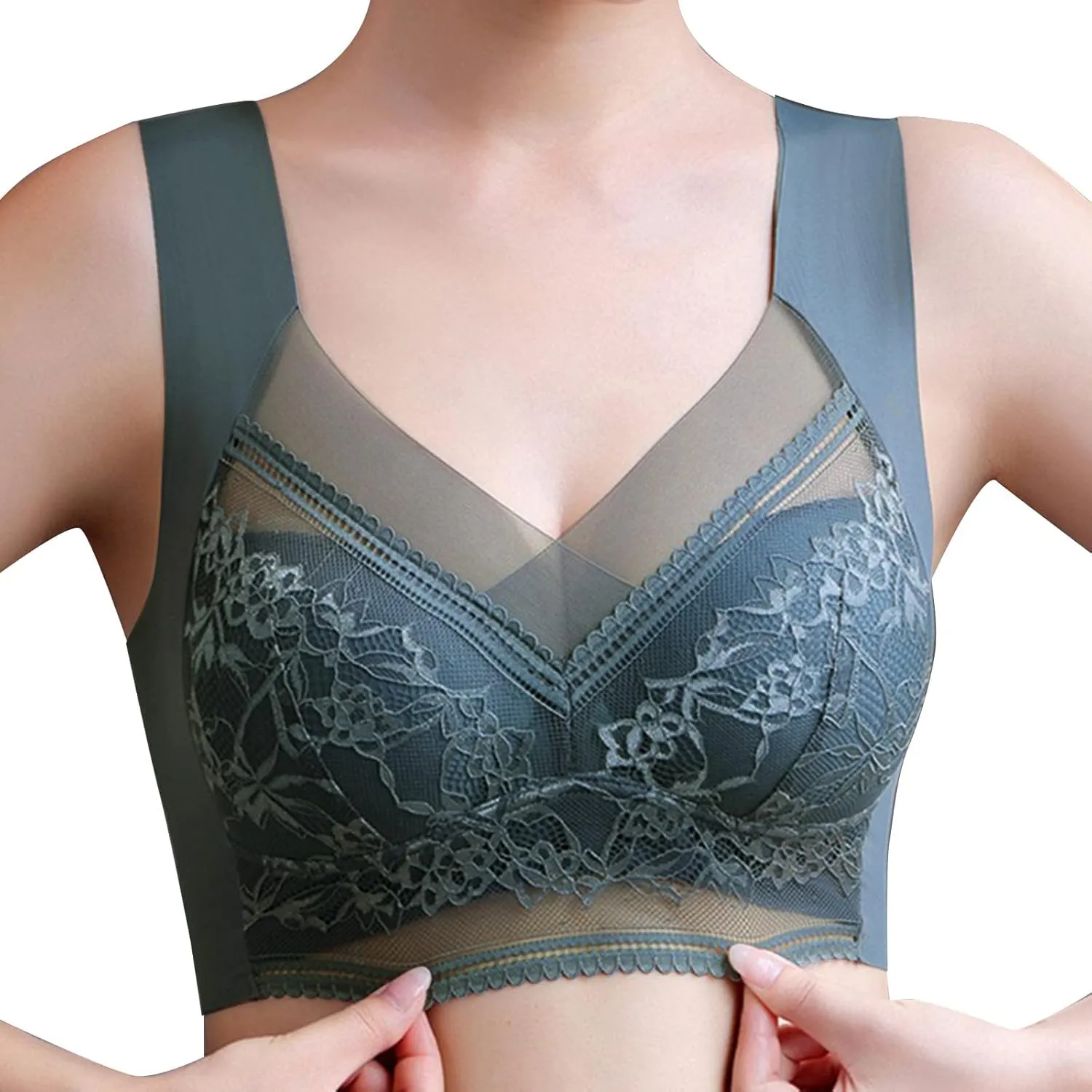Bra for Women Thin High Plus Size Support Gathering Camisole Bras Push Up Full Coverage Wireless Breathable Comfy Bralettes
