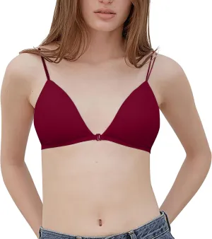 Bralette for Women Girls Teens 2 Lingerie Low Support V Neck Bra & Bief Sets Strappy Bra Padded Wire Big