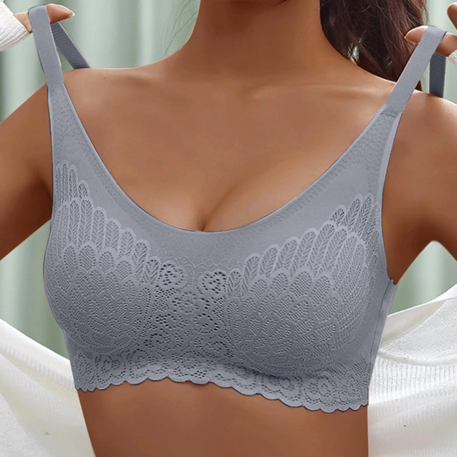 Bras for Women Lace Full Coverage 2025 Gathering Bras Seamless High Support Breathable Comfortable Wirefree Bralettes