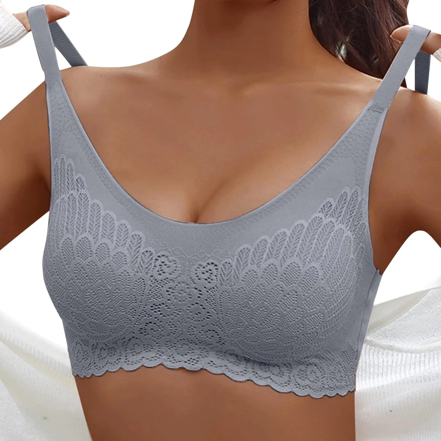 Bras for Women Lace Full Coverage 2025 Gathering Bras Seamless High Support Breathable Comfortable Wirefree Bralettes