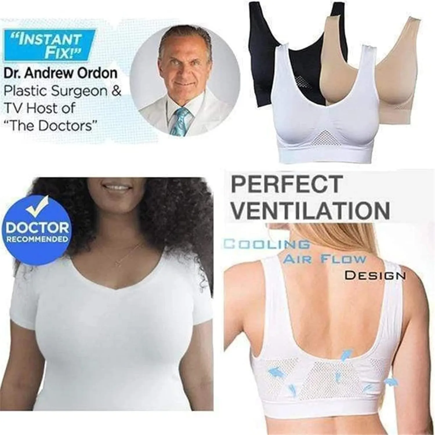 Breathable Cool Lift Up Air Bra,Seamless Wireless Cooling Comfort Breathable Bra with Removable Pads