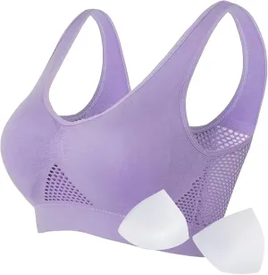 Breathable Cool Liftup Air Bra,Padded Sports Bra for Women,Womens Underwear Breathable Large Size Snug Bras No Steel Ring