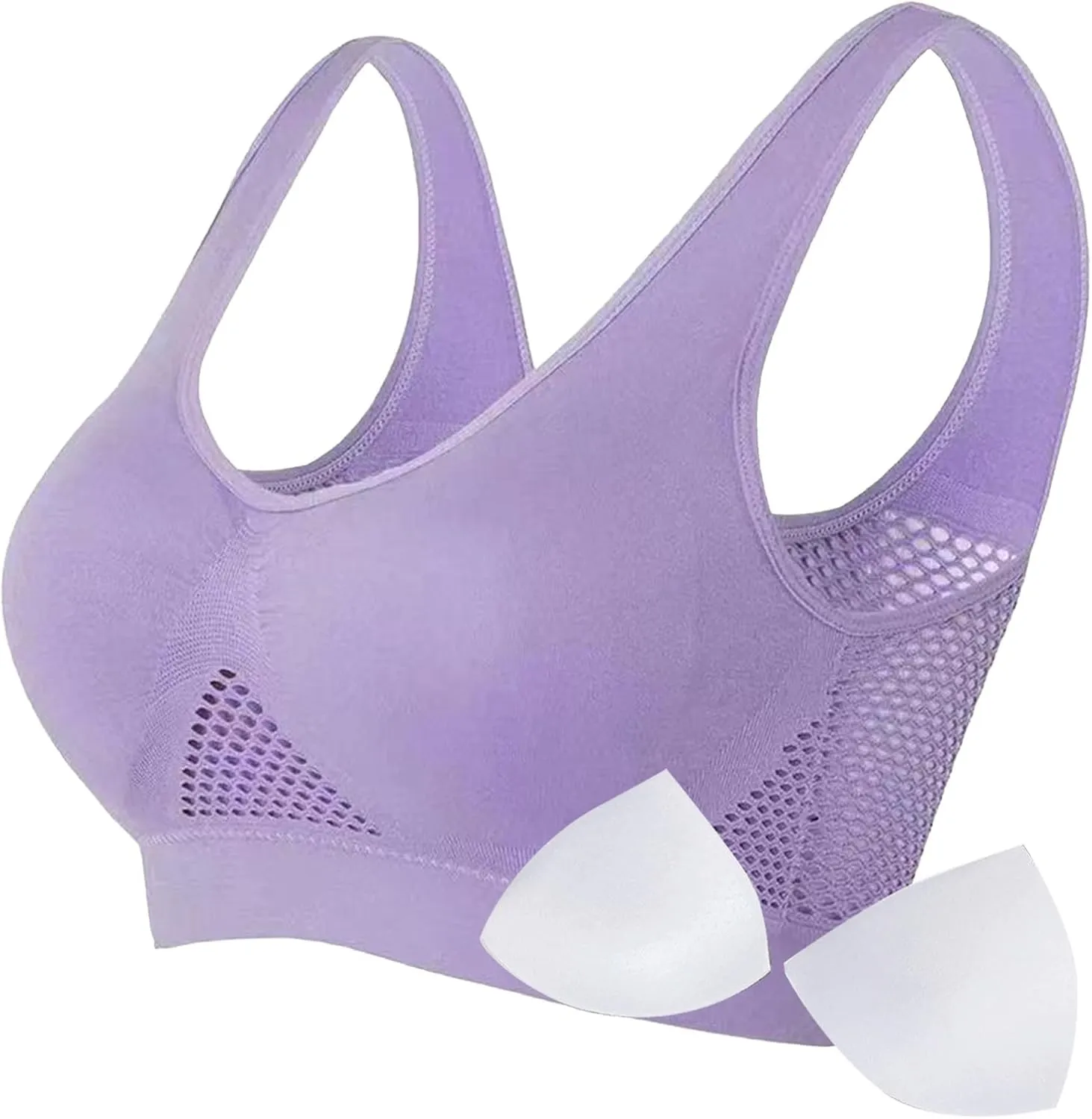 Breathable Cool Liftup Air Bra,Padded Sports Bra for Women,Womens Underwear Breathable Large Size Snug Bras No Steel Ring
