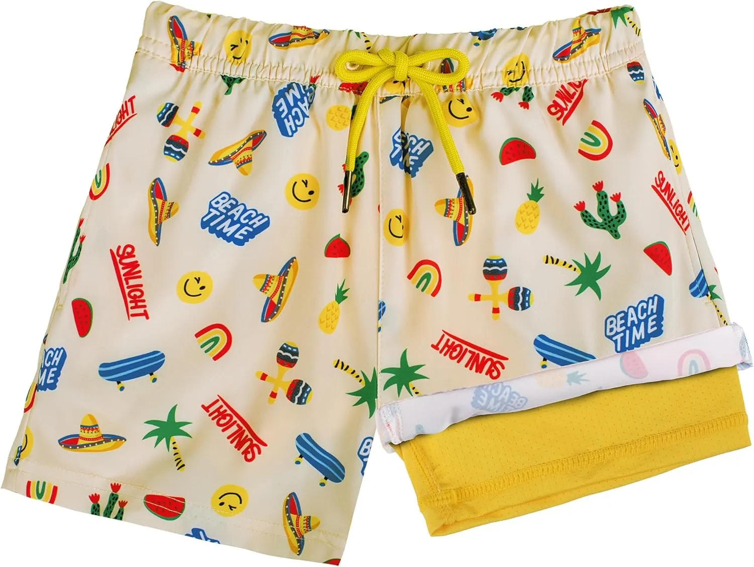 BRISIRA Boys Swim Trunks Bathing Suit Compression Liner Quick Dry Anti-Chafe Swimsuit Swim Shorts Toddler Kids Youth Teen