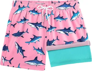 BRISIRA Boys Swim Trunks Bathing Suit Compression Liner Swimsuit Anti-Chafe Swim Shorts Toddler Kids Youth Teen Quick Dry