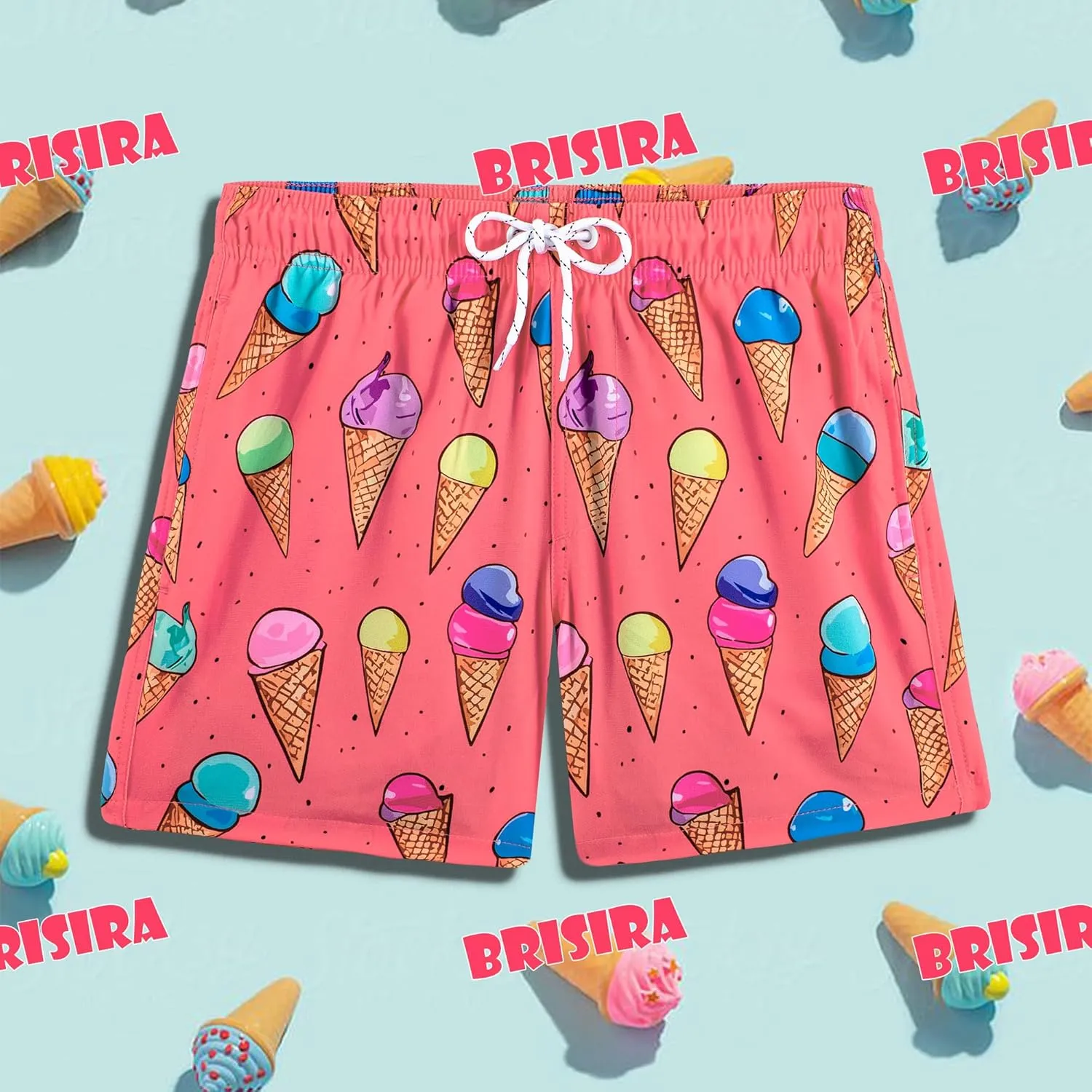 BRISIRA Boys Swim Trunks Bathing Suit Compression Liner Swimsuit Anti-Chafe Swim Shorts Toddler Kids Youth Teen Quick Dry