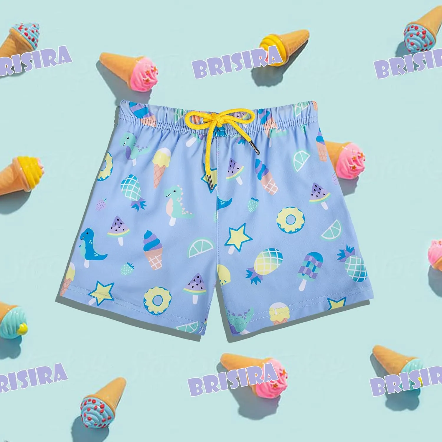 BRISIRA Boys Swim Trunks Bathing Suit Compression Liner Swimsuit Anti-Chafe Swim Shorts Toddler Kids Youth Teen Quick Dry