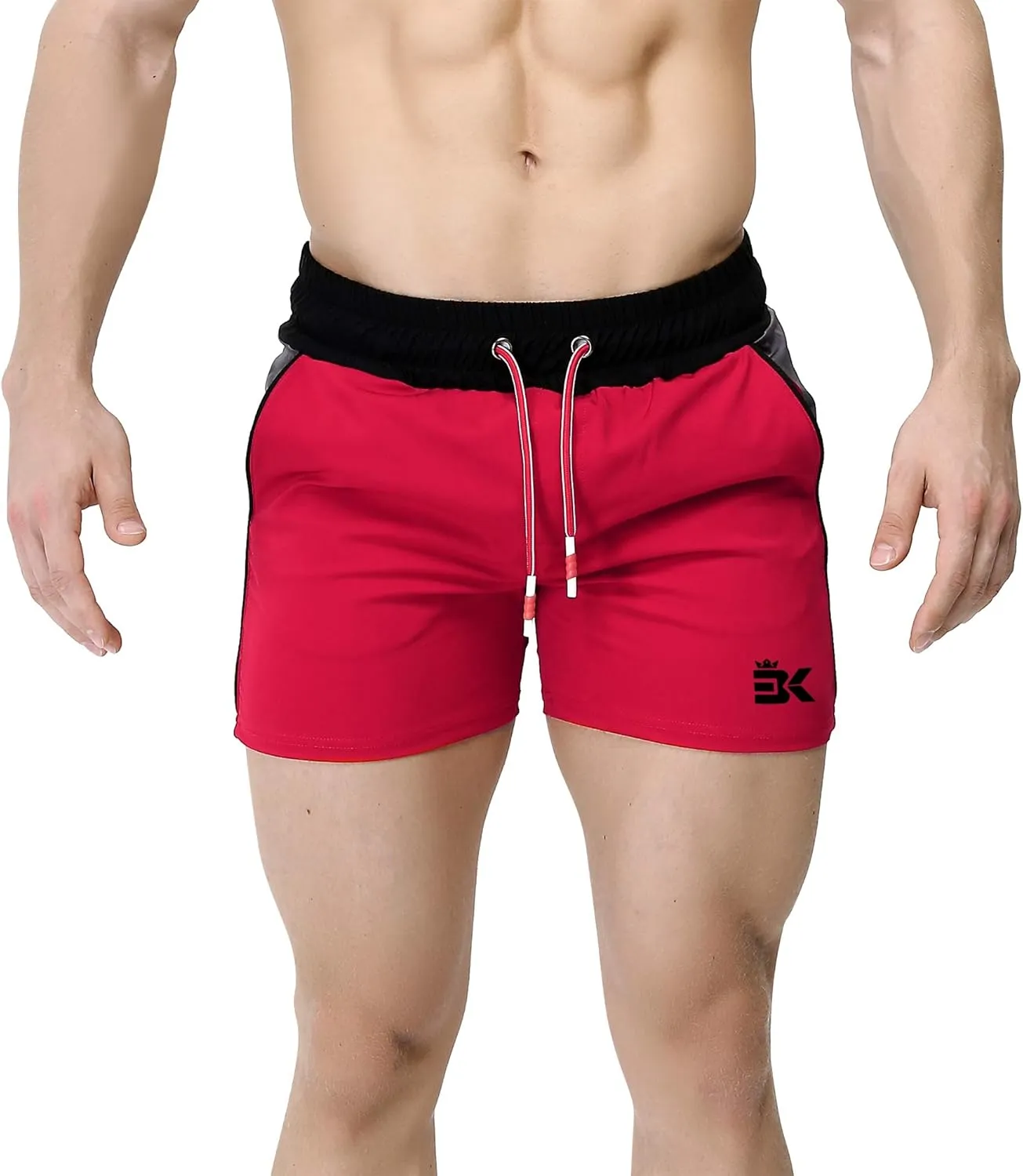 BROKIG Men's 5" Gym Bodybuilding Shorts Running Workout Lightweight Shorts Elastic Waistband with Pockets