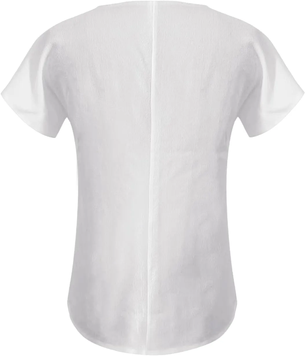 Bubble Wrinkle Button Down Shirts for Womens Summer Casual Short Sleeve Collared Blouse Lightweight Beach Vacation Top
