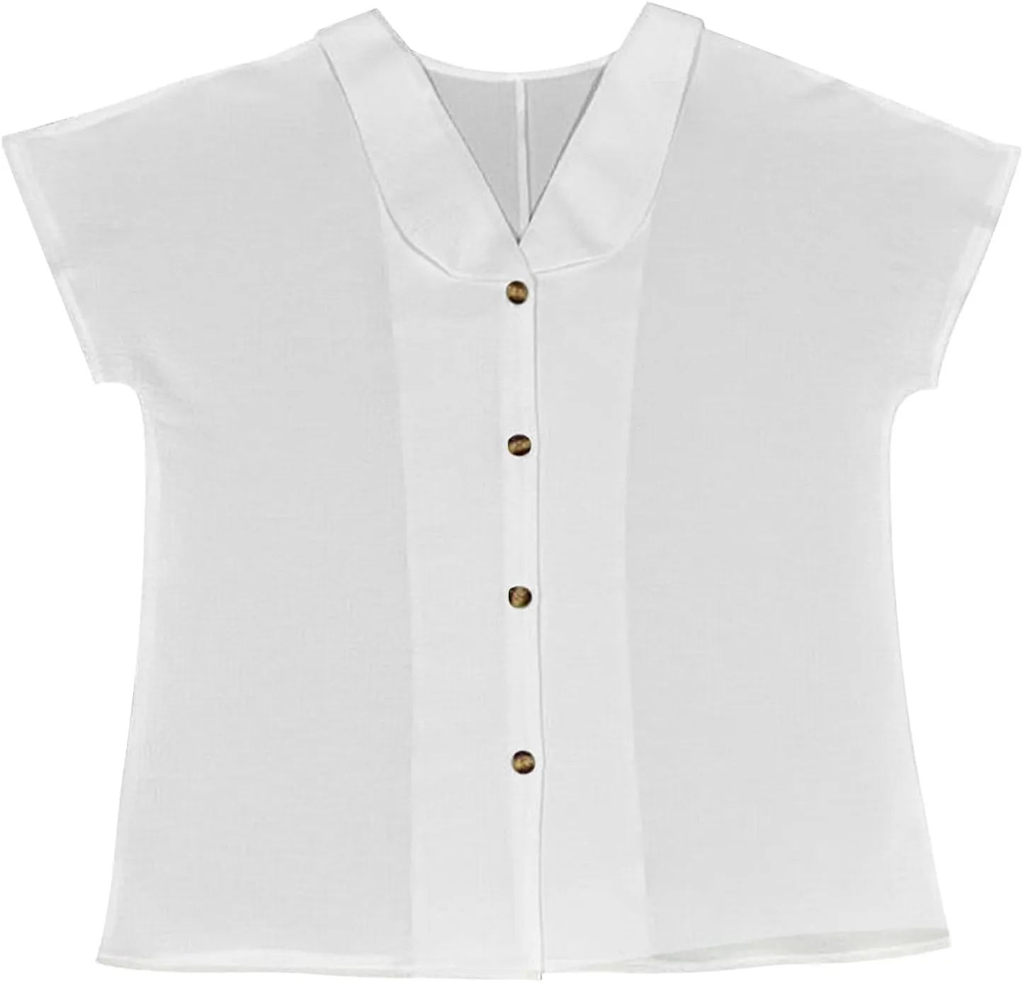 Bubble Wrinkle Button Down Shirts for Womens Summer Casual Short Sleeve Collared Blouse Lightweight Beach Vacation Top